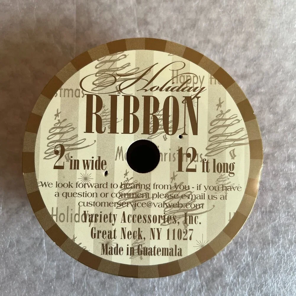 Assorted Christmas Ribbon/Garland - 12-foot length each - 5 Spools (Unopened)